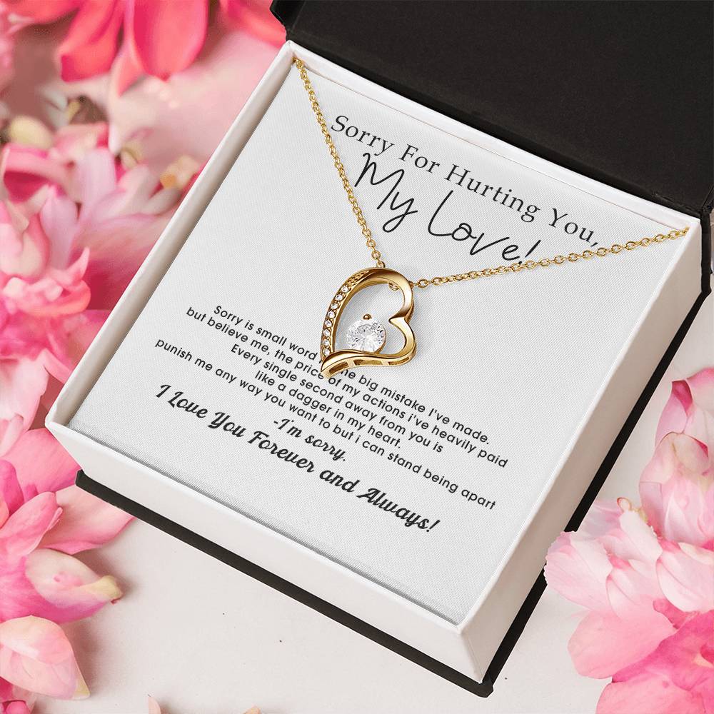 Sorry For Hurting You My Love I'm Sorry I Love You Forever And Always Forever Love Heart Pendant Necklace Forever Love Necklace