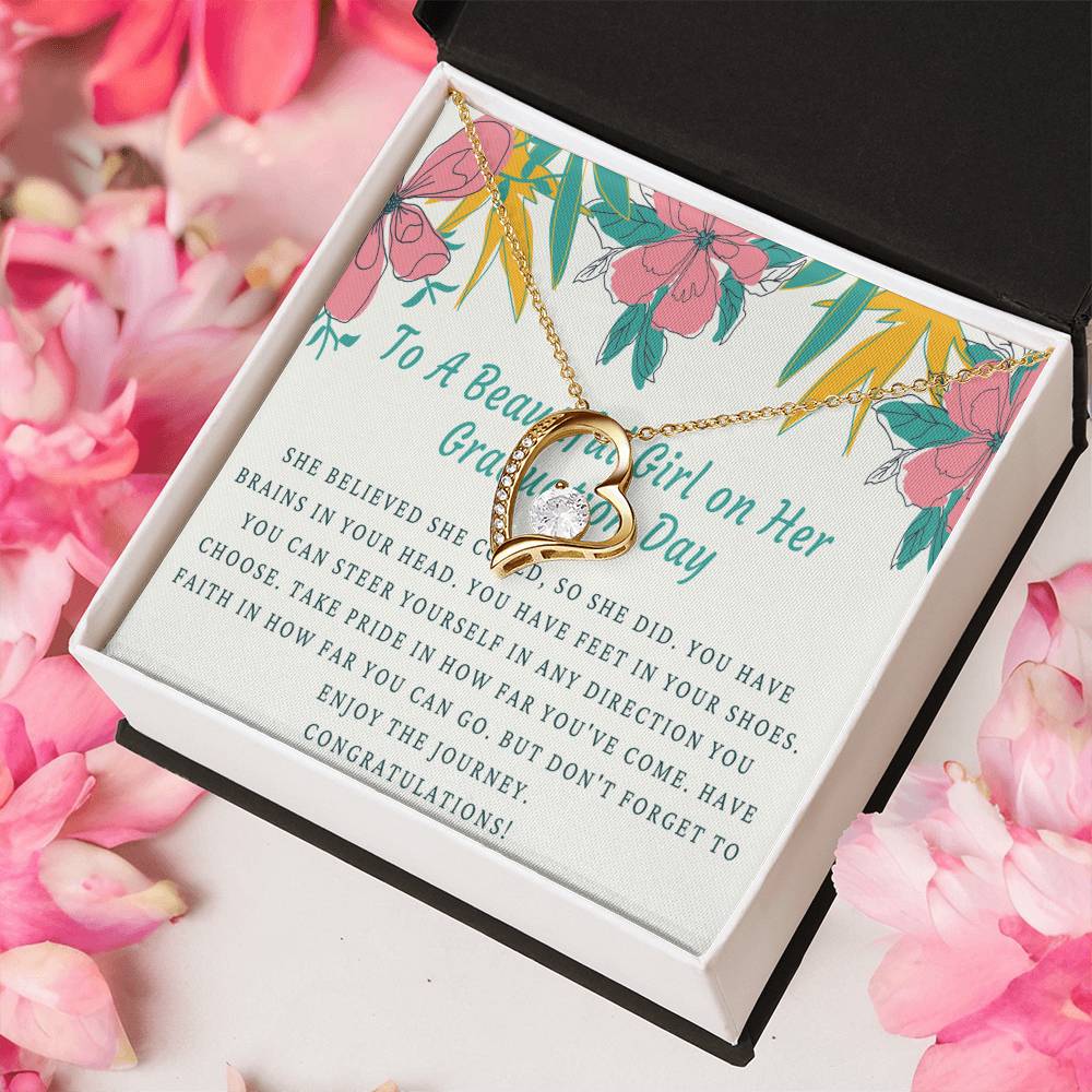 A Beautiful Girl On Her Graduation Day Necklace Graduation Gift Necklace Graduation Gift For Her College Graduation Forever Love Necklace