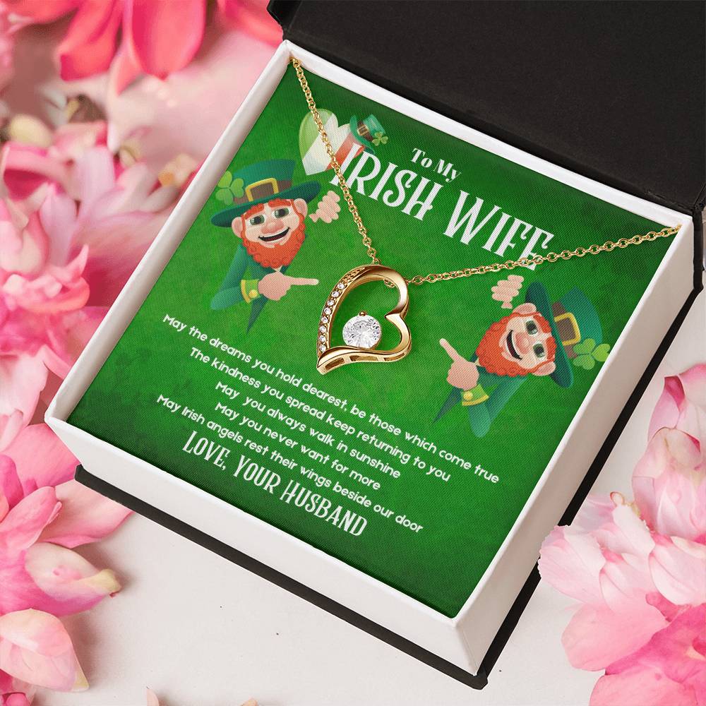 To My Irish Wife - St. Patrick's Day Forever Love Necklace Forever Love Necklace