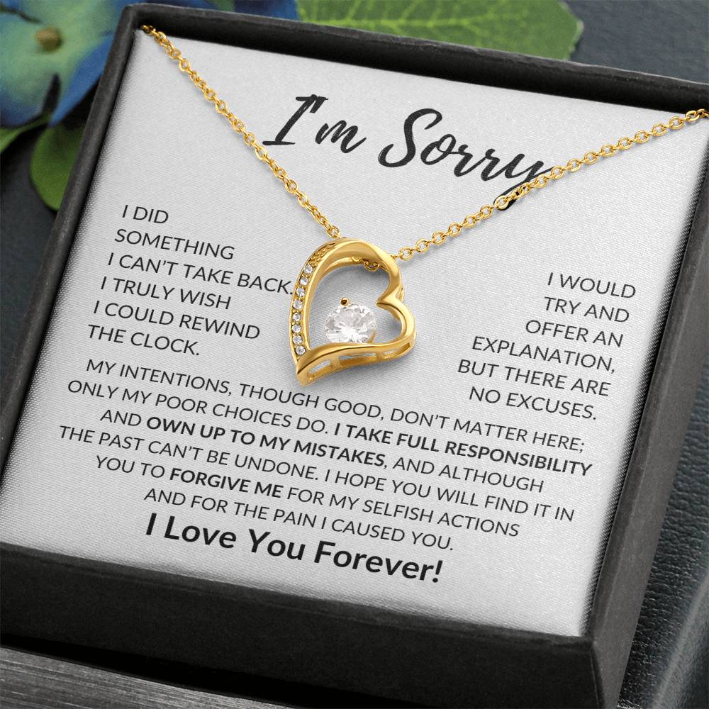 Apology Gift For Her I'M Sorry Forever Love Necklace Forever Love Necklace