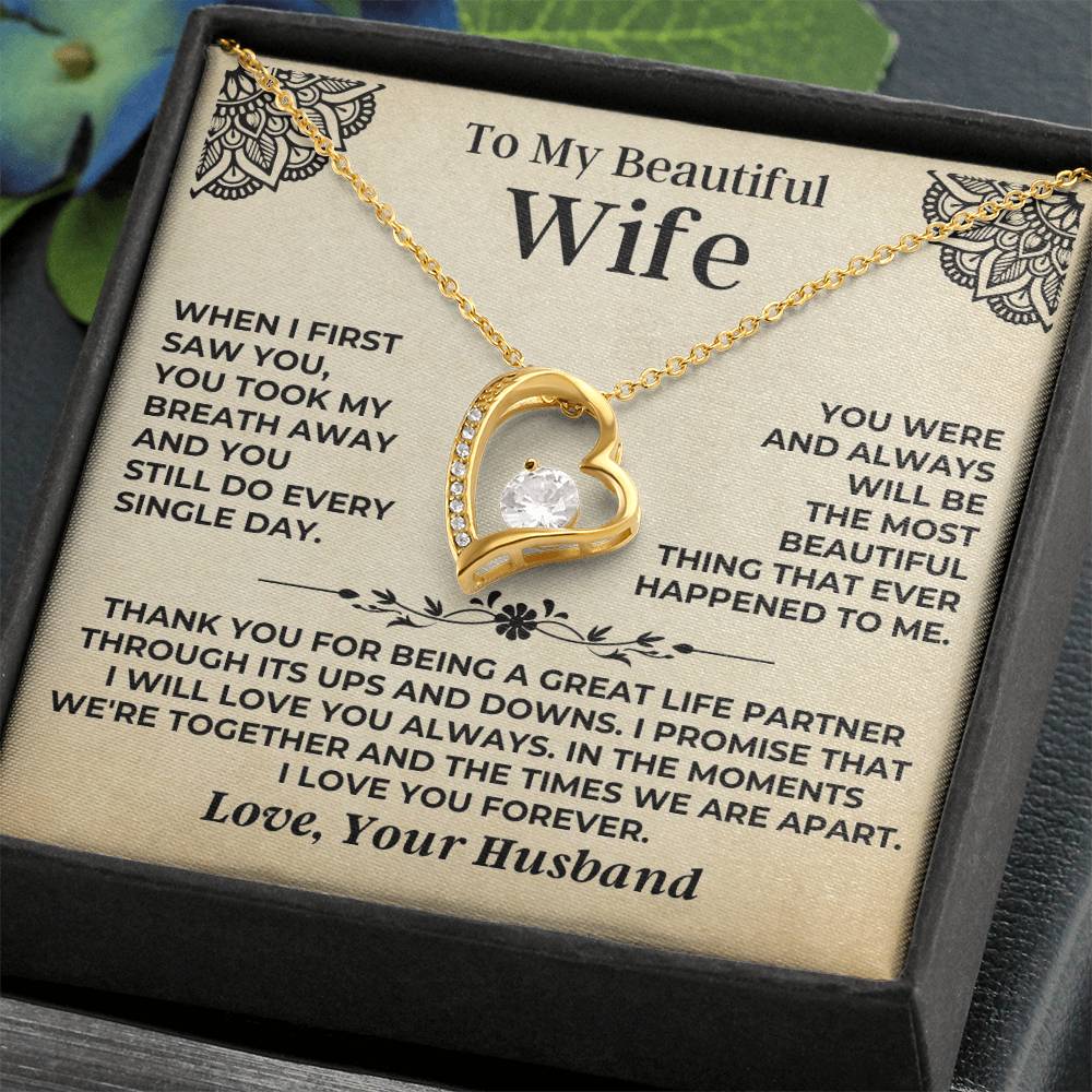 To My Beautiful Wife - Forever Love Gift Set - Ss545 Forever Love Necklace