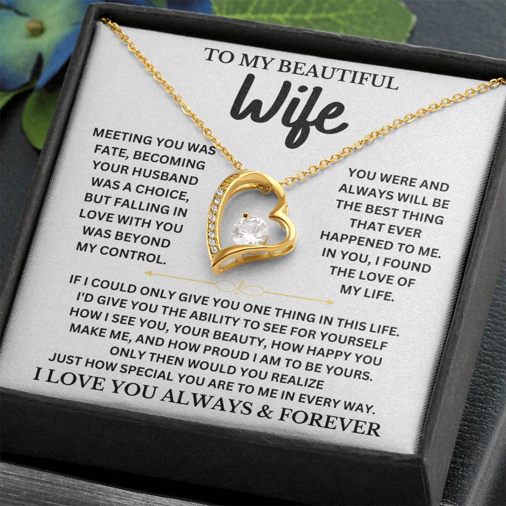 To My Beautiful Wife - Forever Love Necklace Gift Set Forever Love Necklace