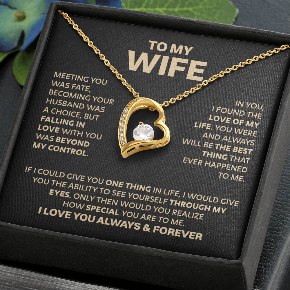 Wife Heart Necklace Meeting You Was Fate Forever Love Necklace