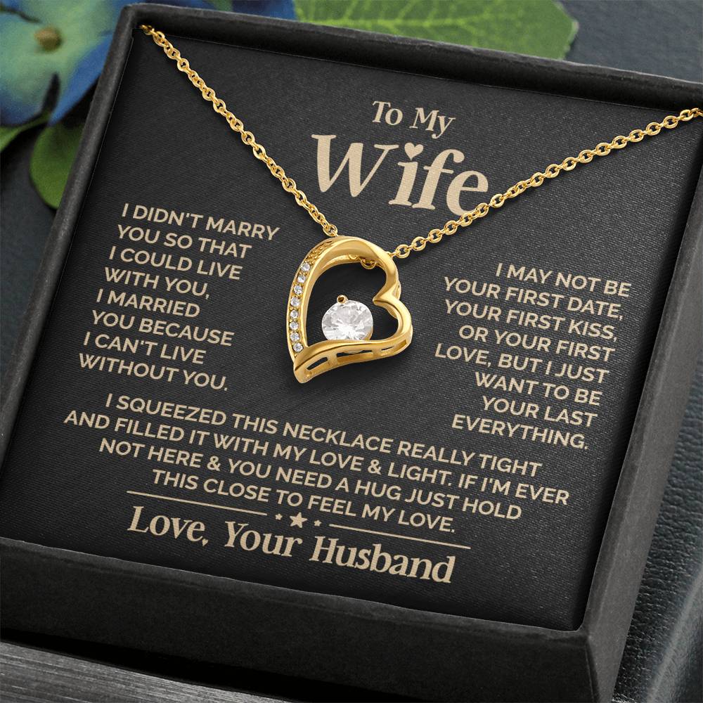 To My Beautiful Wife Heart Necklace Forever Love Necklace
