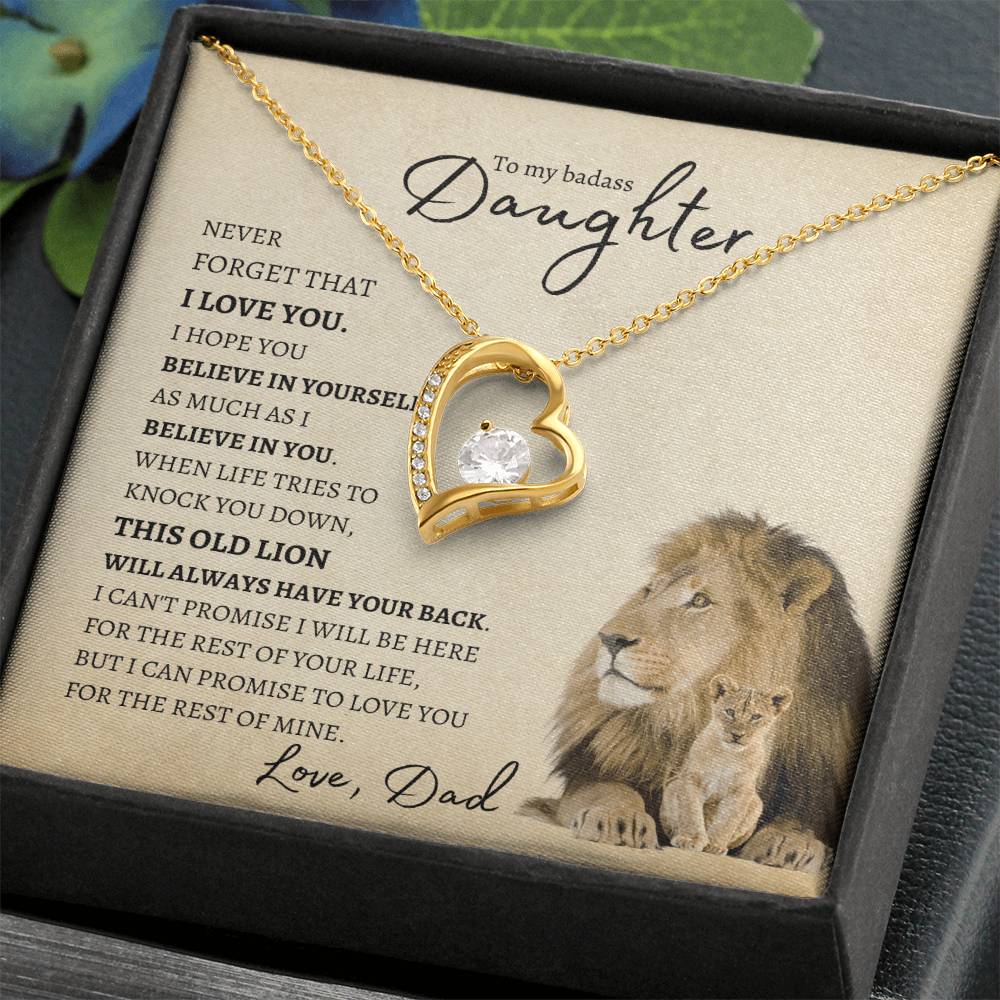 To My Daughter From Dad Forever Love Necklace