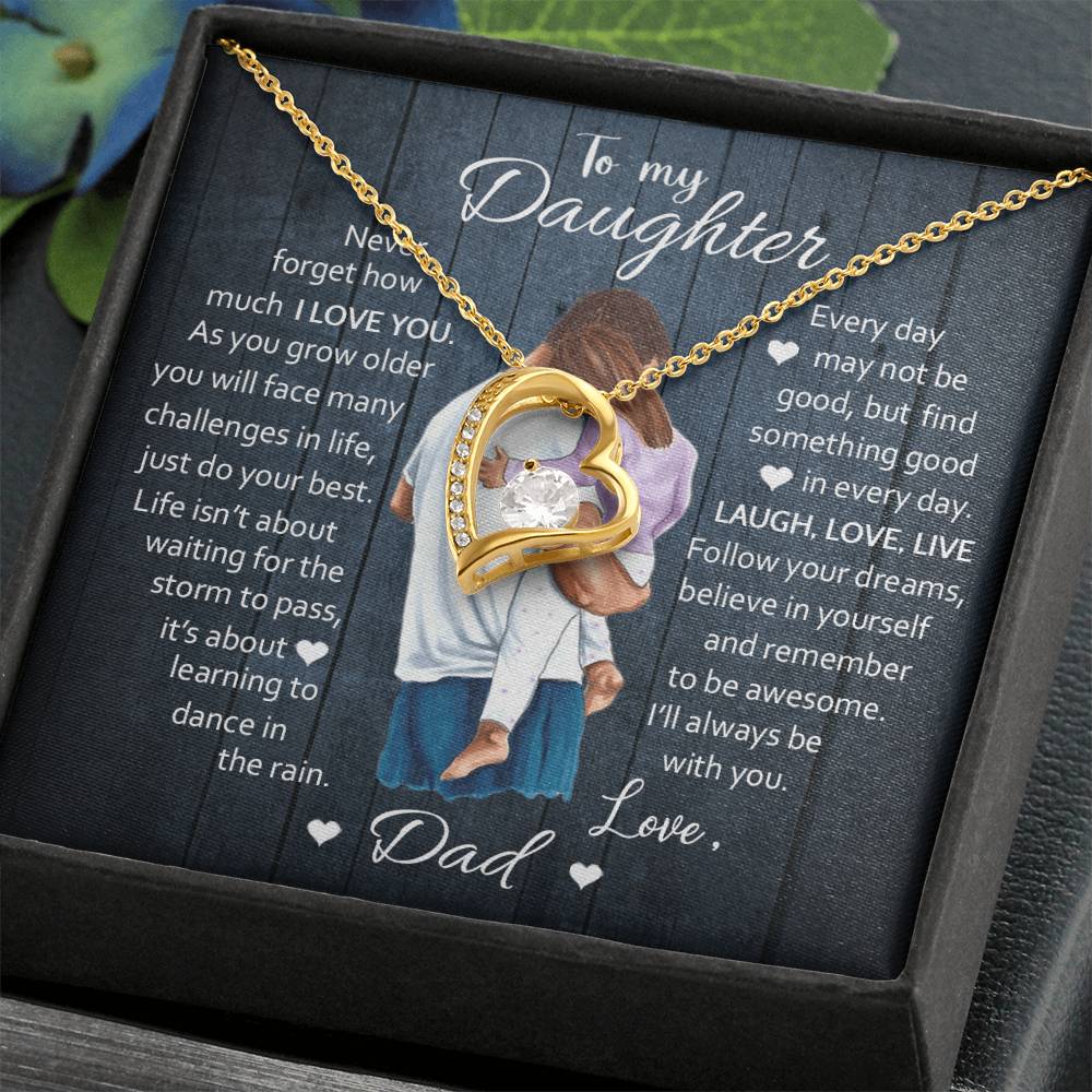To My Daughter Laugh Love Live Forever Love Necklace Forever Love Necklace