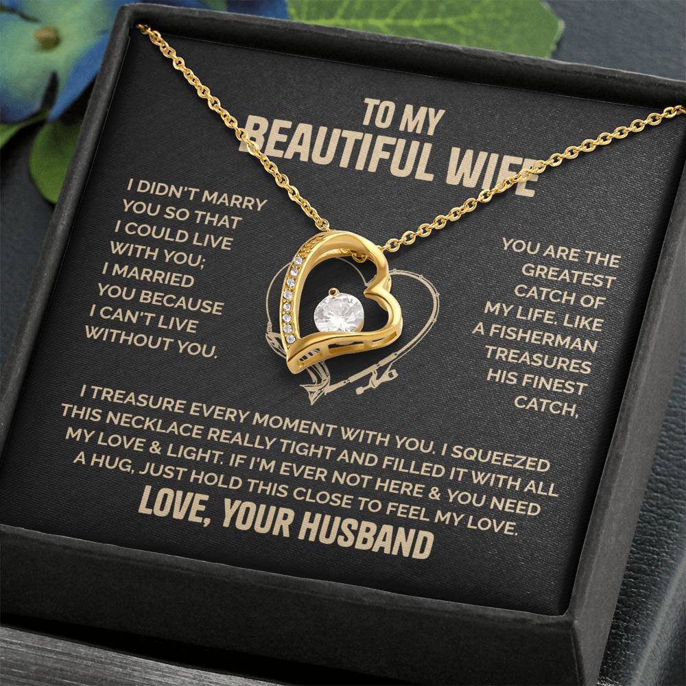 Beautiful Wife Heart Necklace Love Husband Forever Love Necklace