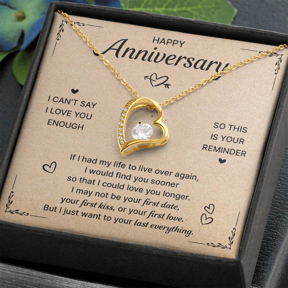 Happy Anniversary Last Everything Forever Love Necklace Forever Love Necklace
