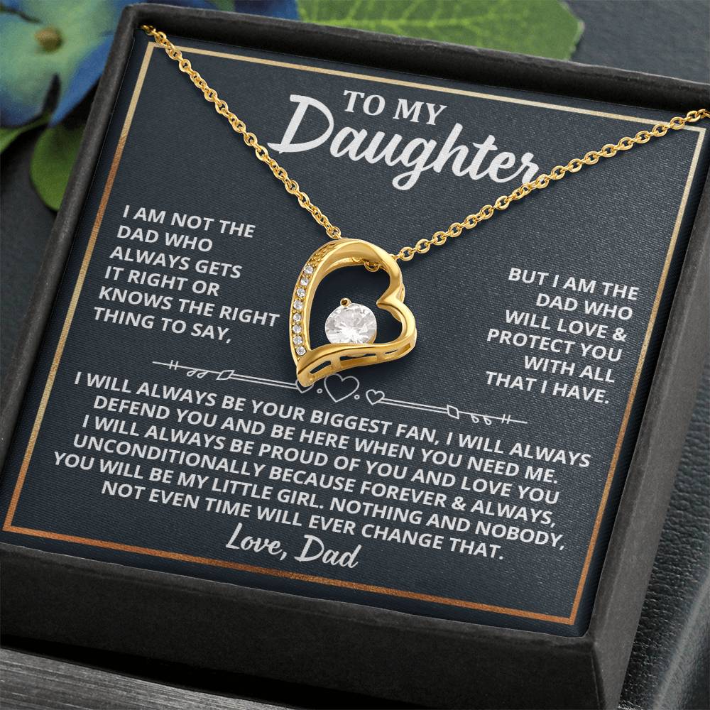 To My Daughter - I Am The Dad Who Will Love You Forever Love Necklace