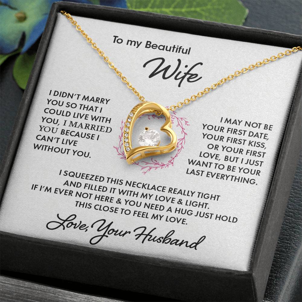 To My Beautiful Wife - Forever Love Necklace Forever Love Necklace