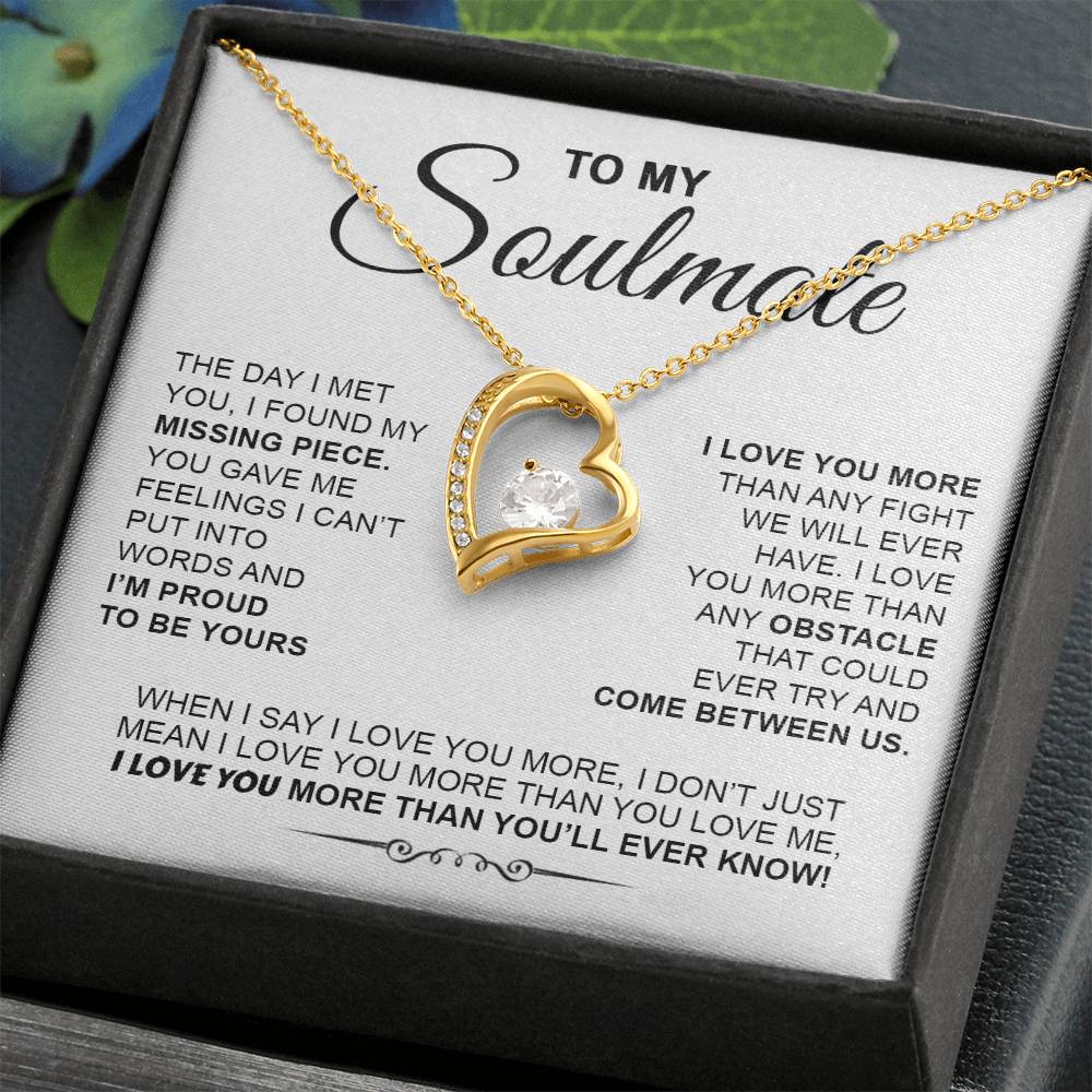 To My Soulmate I Love You More Forever Love Necklace Forever Love Necklace