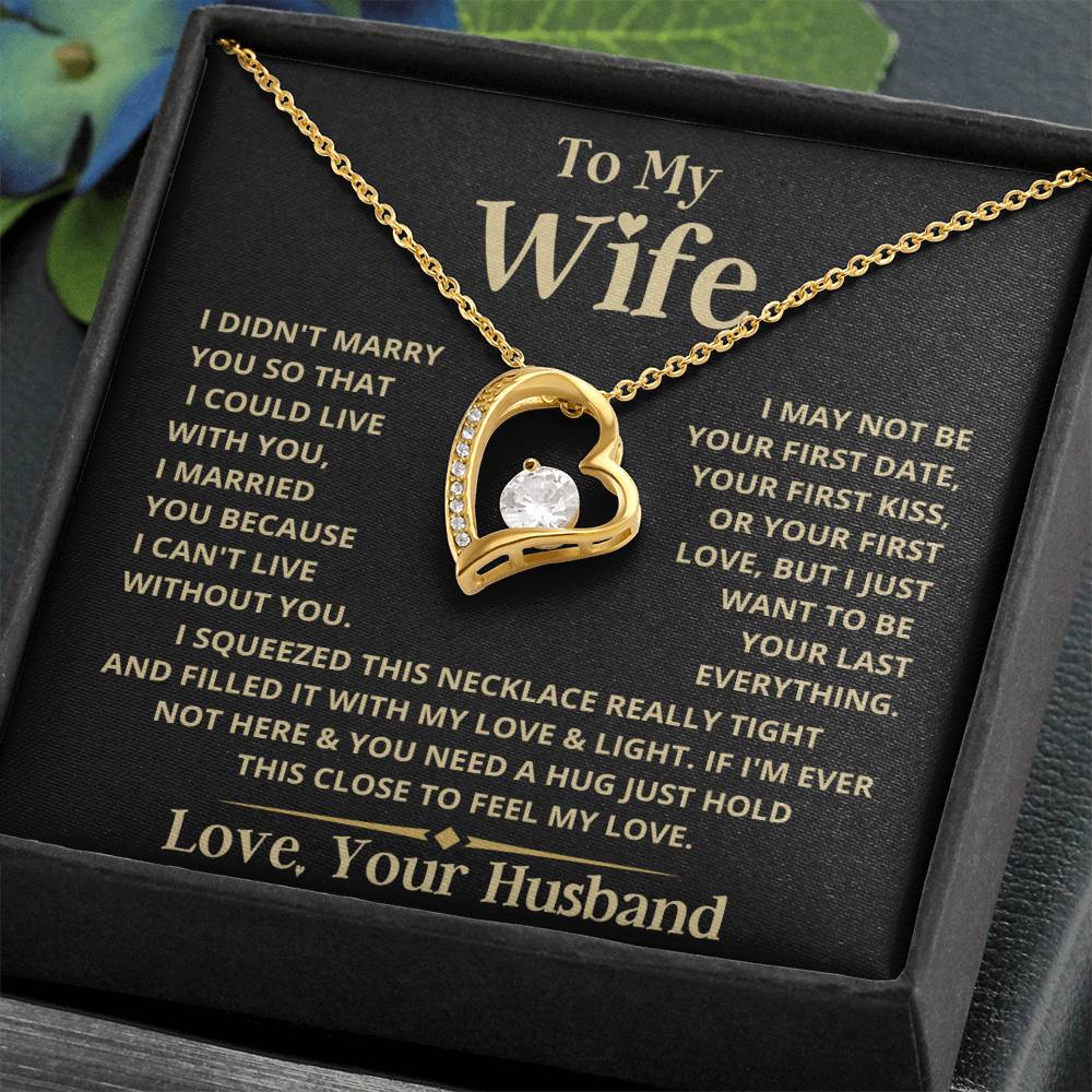To My Wife Heart Necklace Forever Love Necklace