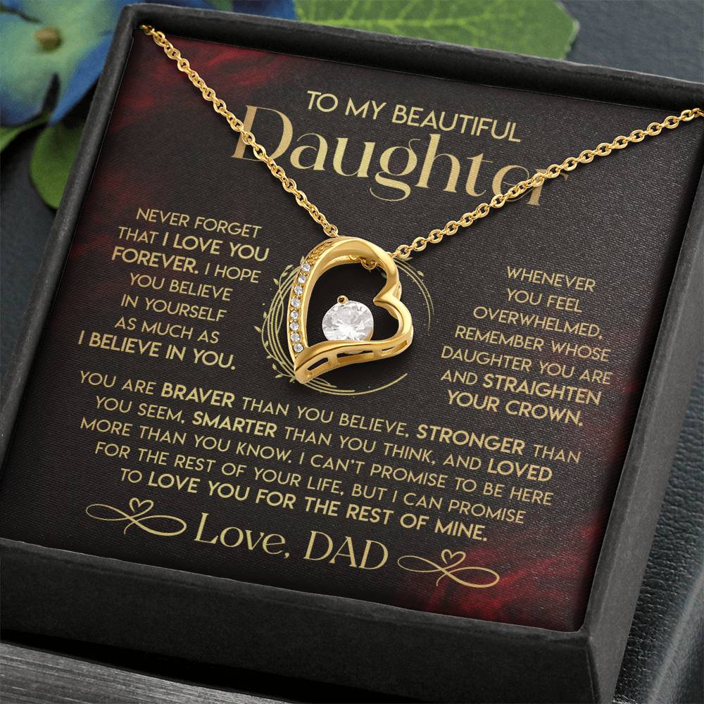 To My Daughter - Never Forget That I Love You - Forever Love Forever Love Necklace