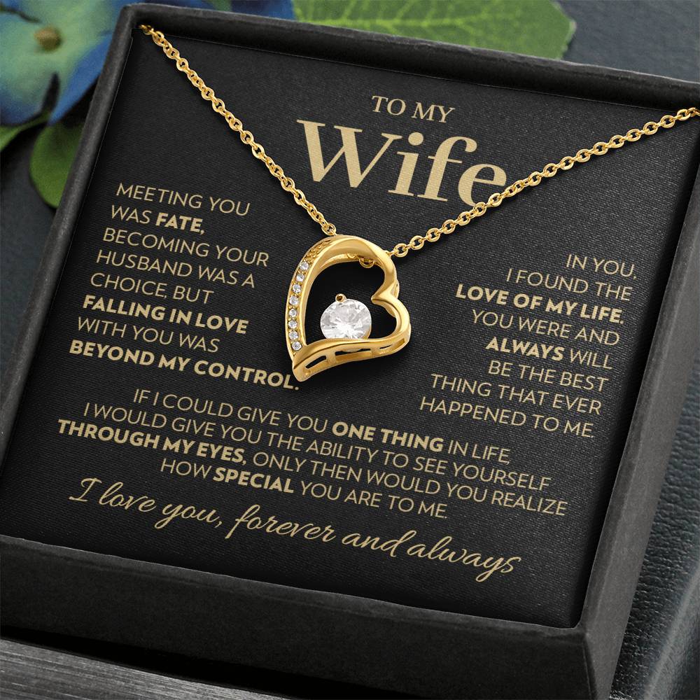 Gift For Wife - Love Of My Life - Gold Forever Love Necklace Forever Love Necklace