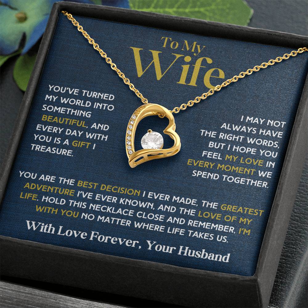 To My Wife - Forever Love Necklace & Earring Set - You Are My Treasure Forever Love Necklace
