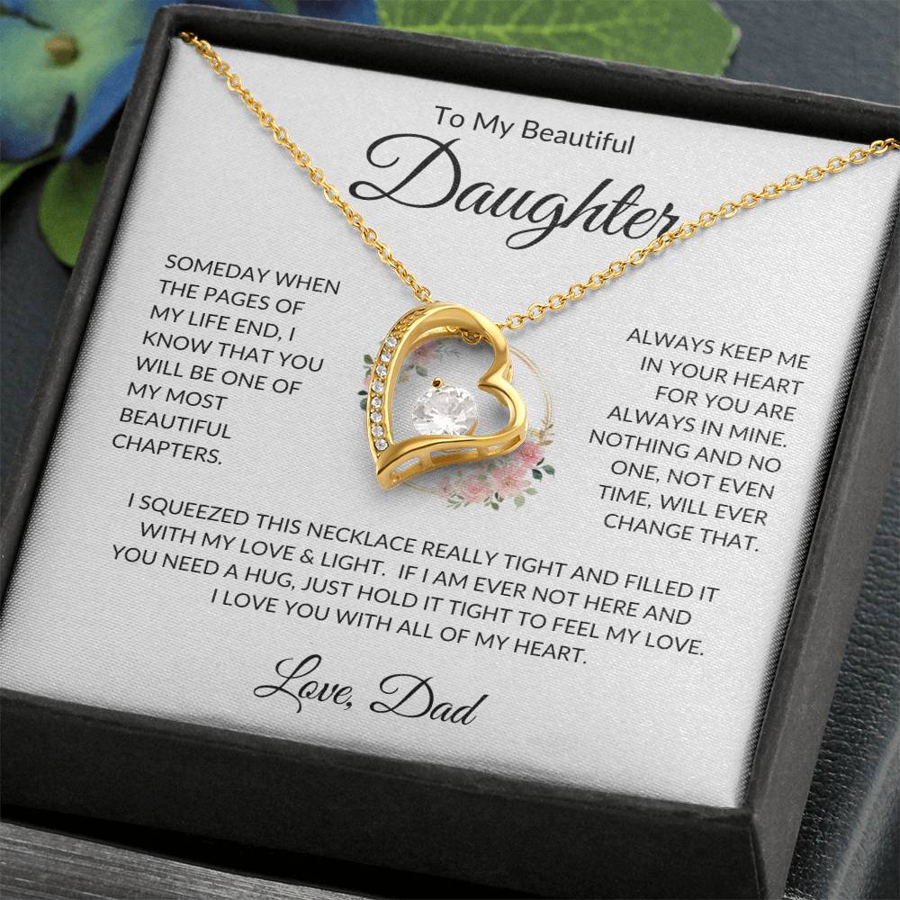 Daughter Love Dad Most Beautiful Chapters Forever Love Necklace Forever Love Necklace