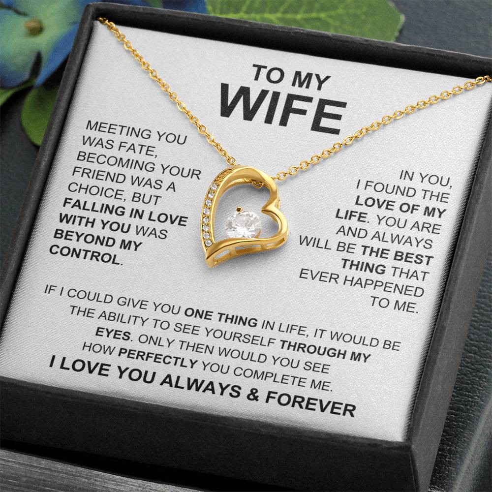 Forever Necklace - To My Wife White Forever Love Necklace