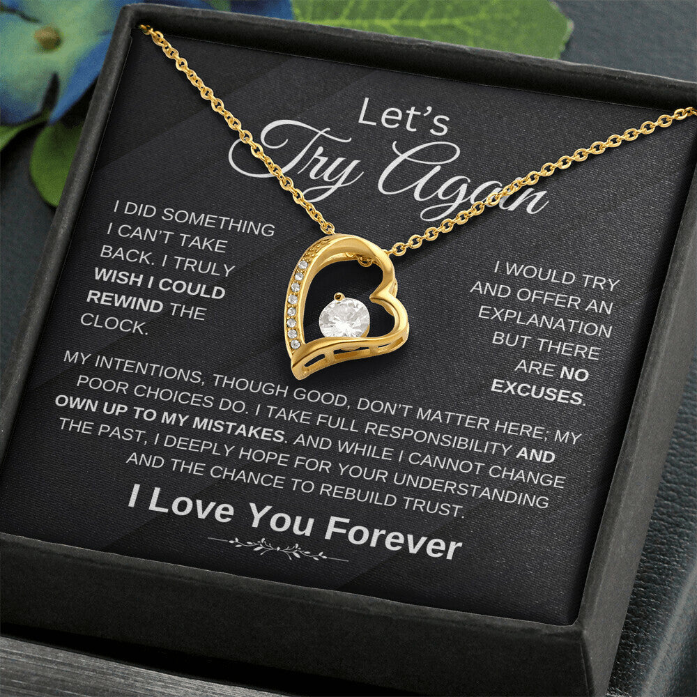 Let'S Try Again Forgive Me Forgifor Ever Love Necklace Wife Soulmate Girlfriend Forever Love Necklace