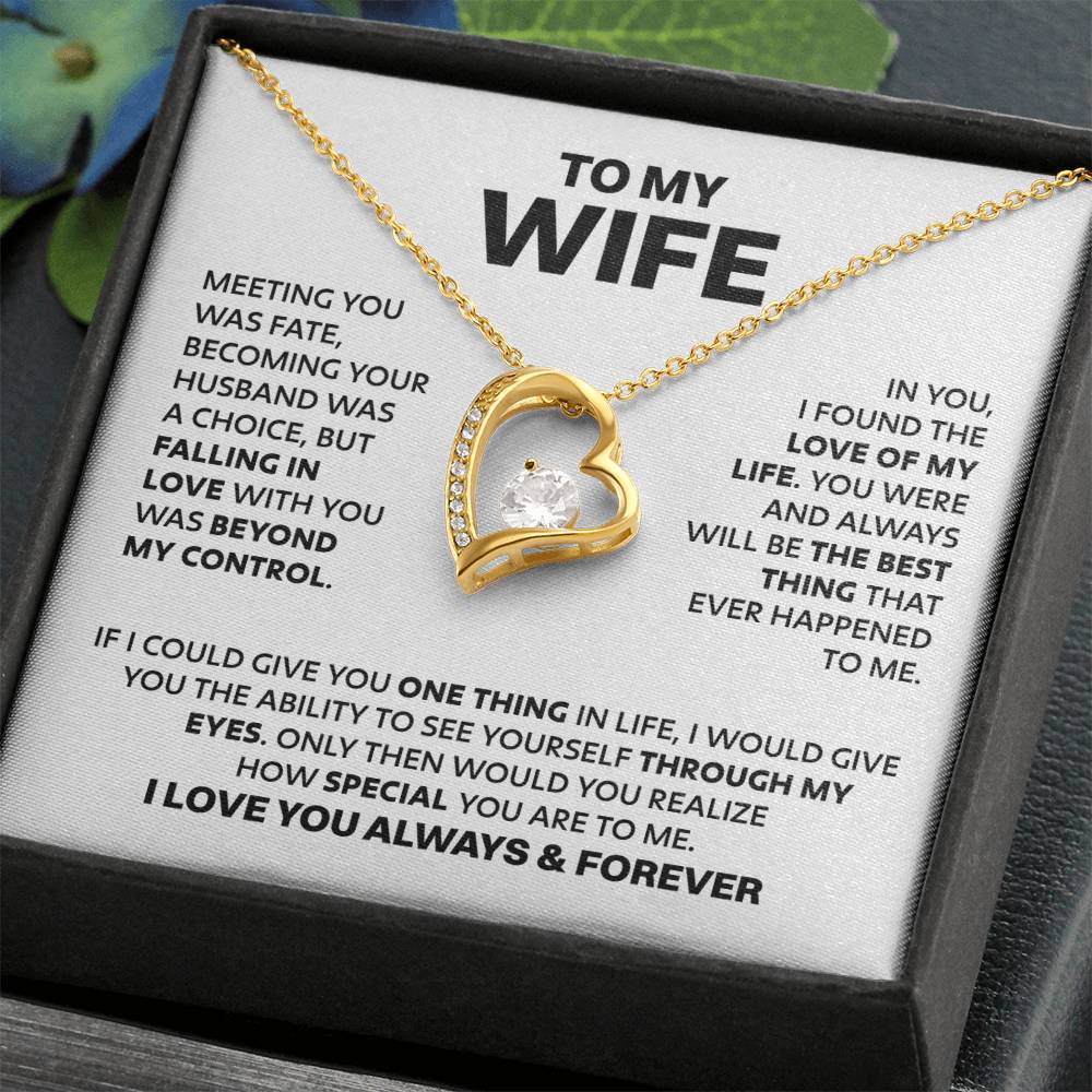 Wife Heart Necklace Meeting You Was Fate Forever Love Necklace