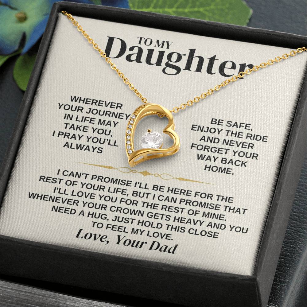 To My Daughter - Love Dad - Necklace Gift Set - Ss308 Forever Love Necklace