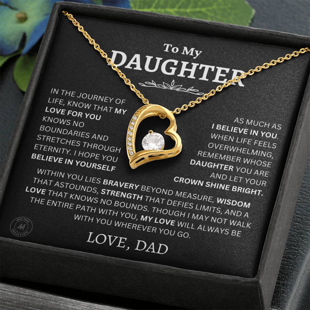 Gift For Daughter From Dad Let Your Crown Shine Bright Necklace Forever Love Necklace