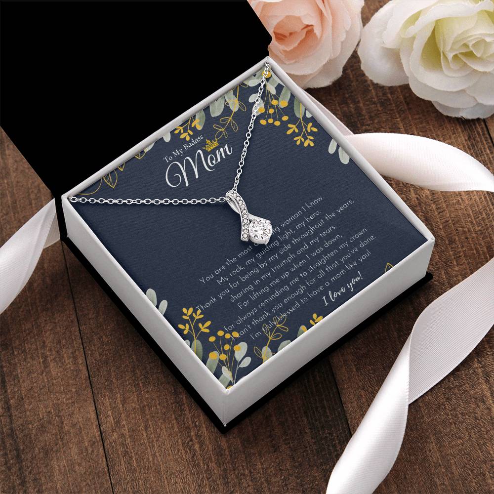 To My Badass Mom Necklace Badass Mom Gift Mother’S Day Gift Birthday Gift Gift From Daughter Gift From Son - Alluring Beauty Necklace