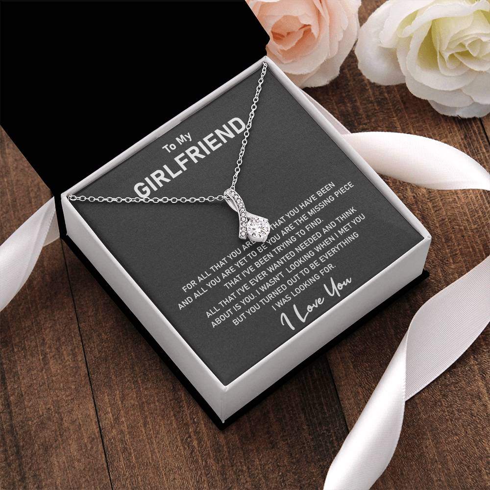 To My Girlfriend- You Are The Missing Piece That I've Been Trying To Find - Necklace Alluring Beauty Necklace