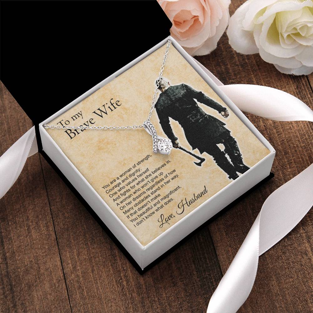 To My Brave Wife Alluring Beauty Necklace