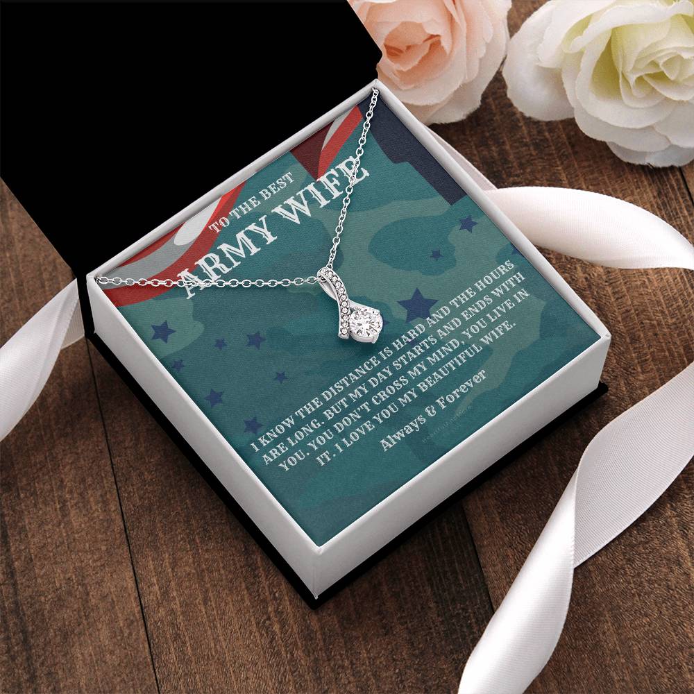 Army Wife Gift Military Gift Wife To The Best Army Wife In The World Army Jewelry Deployment Necklace Deployment Gift Gift For Army Wife Alluring Beauty Necklace