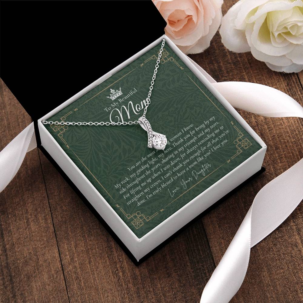 To My Beautiful Mom Necklace Badass Mom Gift Mother’S Day Gift Birthday Gift Gift From Daughter On Wedding Day 1 Alluring Beauty Necklace