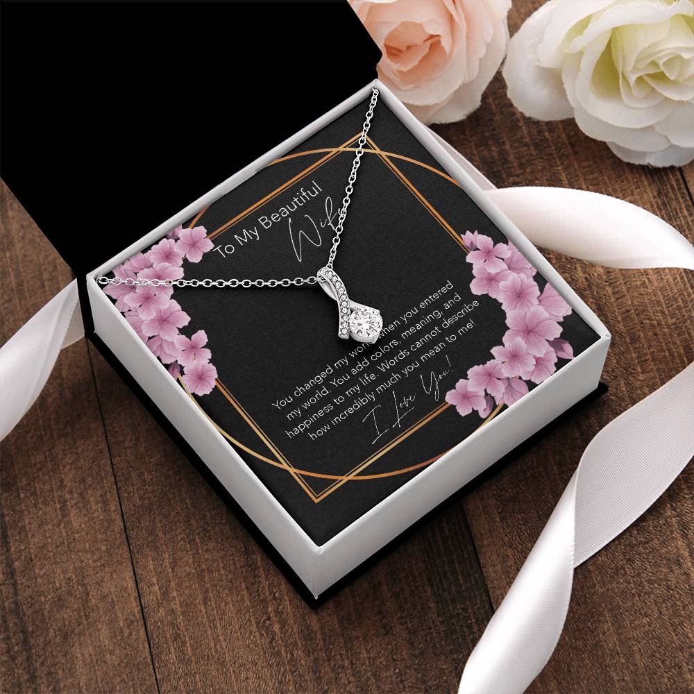 All About Beauty Necklace Wife Gift Birthday Gift For Wife To My Wife Wife Jewelry Anniversary Necklace Sentimental Alluring Beauty Necklace
