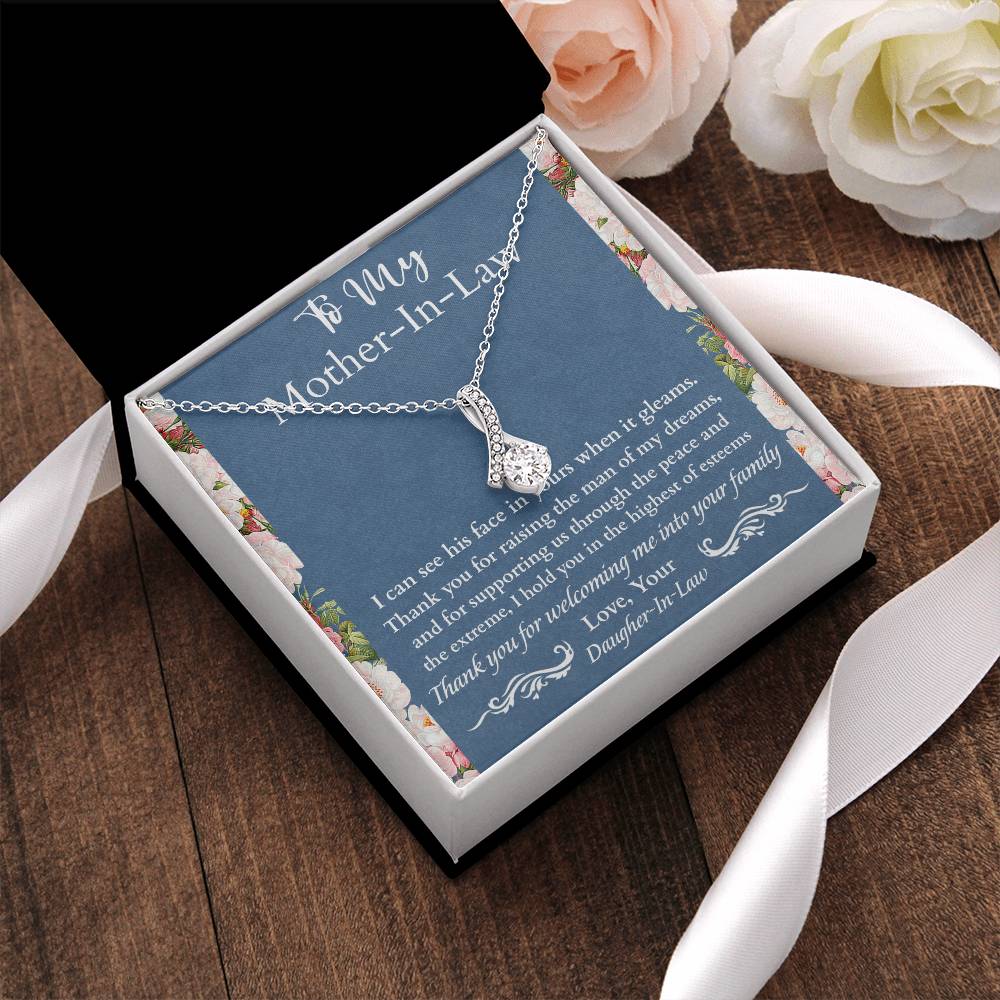 Gift For Mother-In-Law - I Can See His Face In Yours - Alluring Alluring Beauty Necklace