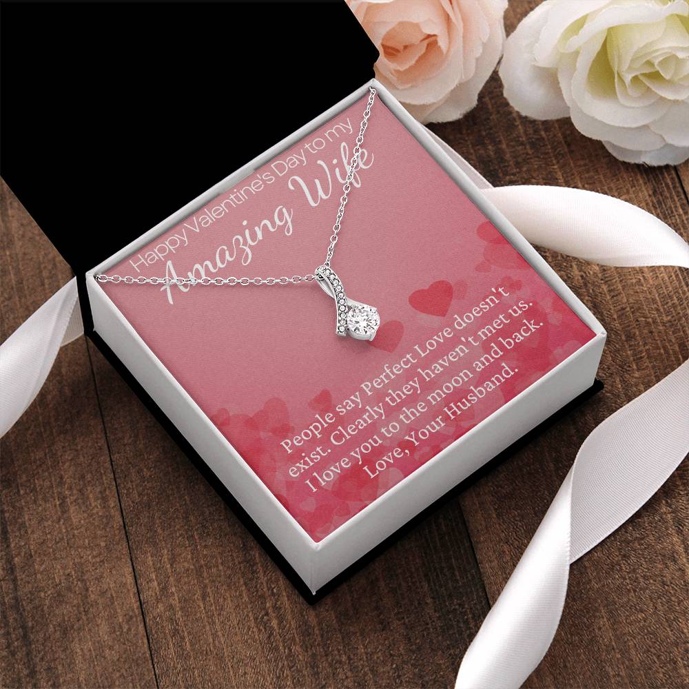 Beautiful Valentine's Day Necklace With Lovely Message For Your Amazing Wife Alluring Beauty Necklace