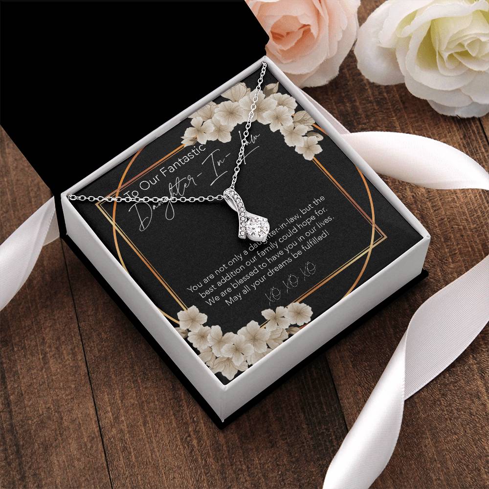 All About Beauty Necklace To My Daughter-In-Law My Daughter-In-Heart Bonus Daughter Gift Daughter-In-Law Necklace Daughter-In-Law Alluring Beauty Necklace