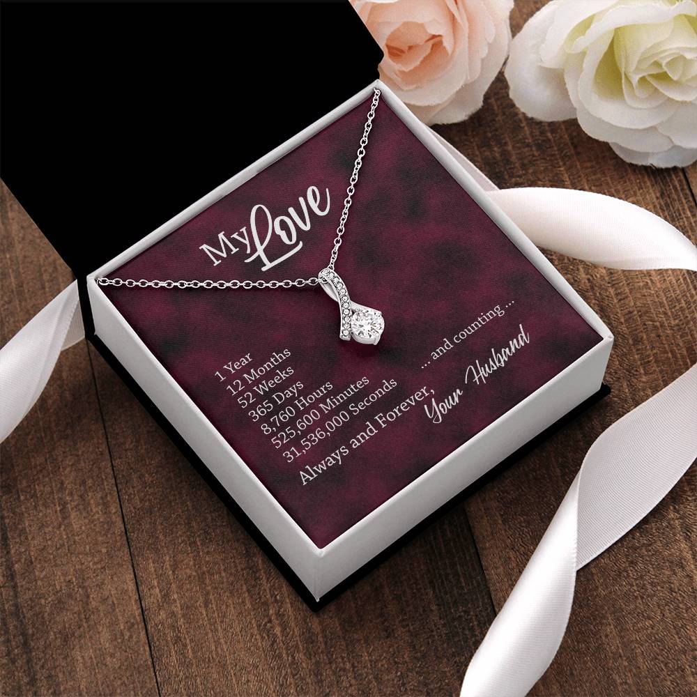 Red Wine Always And Forever - 1St Anniversary Gift For Wife Alluring Beauty Necklace