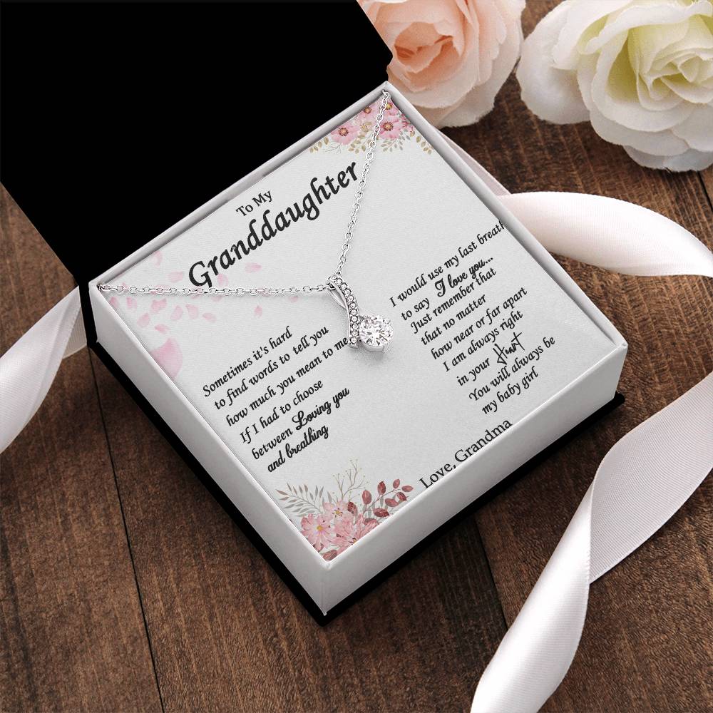 Alluring Necklace With Message Card For Granddaughter From Grandma Alluring Beauty Necklace
