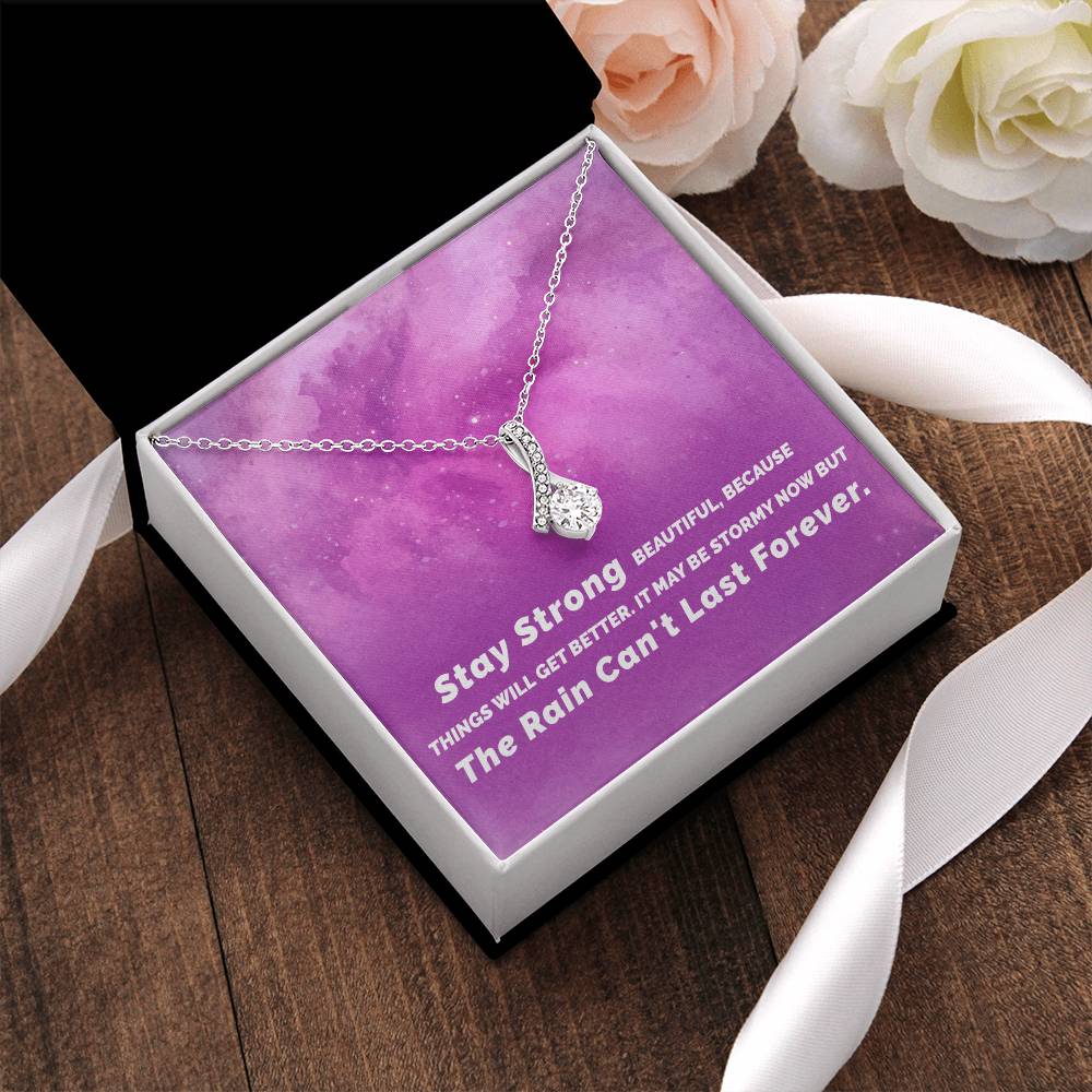 Stay Strong Beautiful Necklace Pendant - Gift For Friend Girlfriend Jewelry Alluring Beauty Necklace
