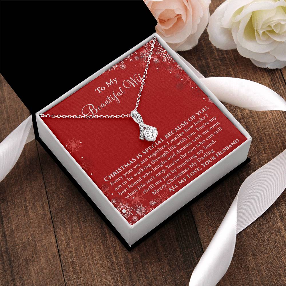 To My Beautiful Wife - Christmas Is Special Because Of You Necklace Alluring Beauty Necklace