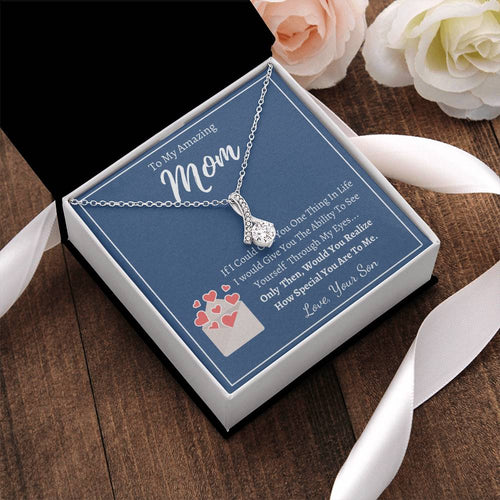 To My Amazing Mom - Ribbon Necklace - Love Your Son Alluring Beauty Necklace