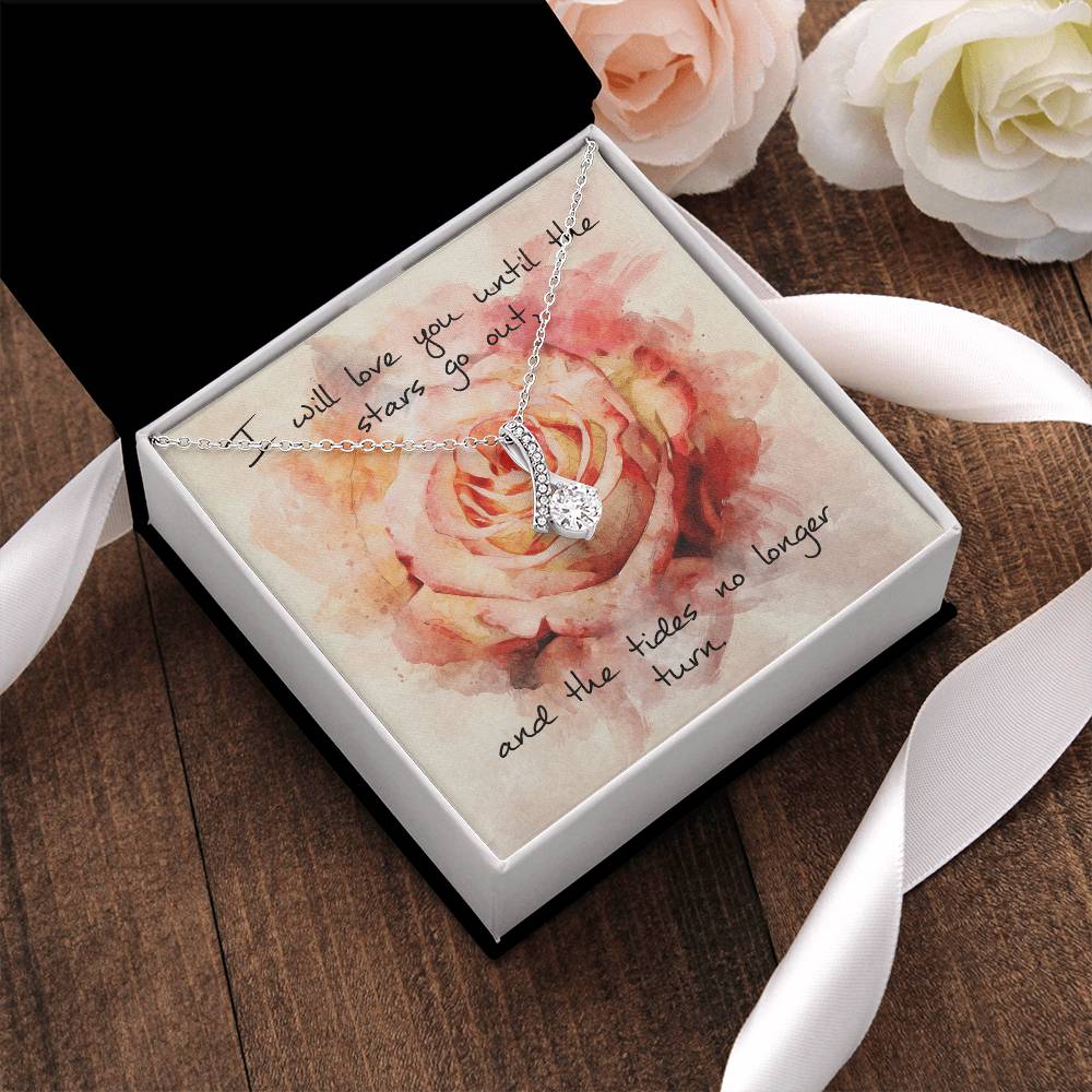 Alluring Beauty Necklace – Pink Rose Message Card Alluring Beauty Necklace