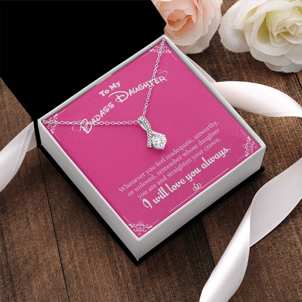 To My Badass Daughter ?? White Gold Pendant. ?? Alluring Beauty Necklace