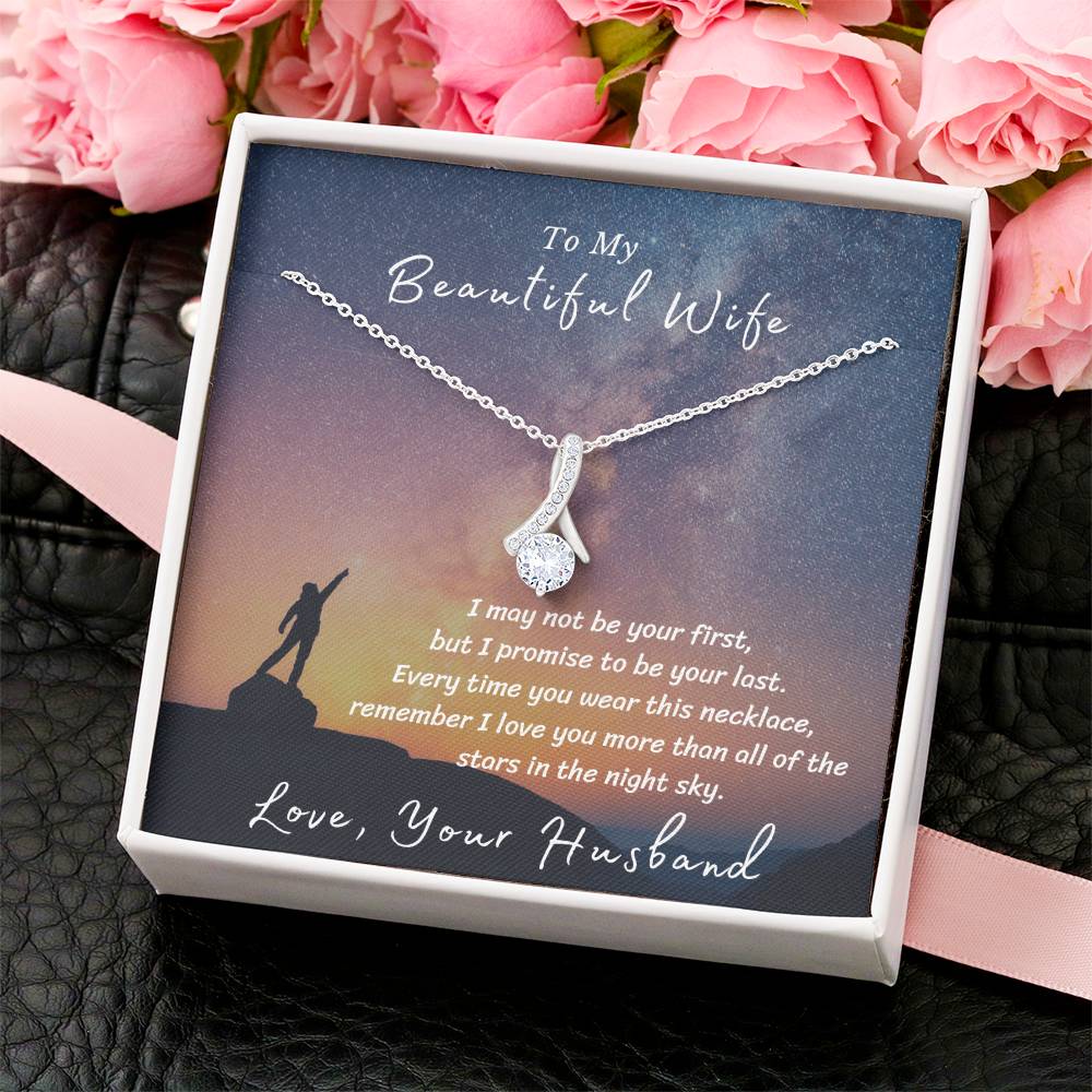 To My Beautiful Wife - I Love You More Than All The Stars Alluring Beauty Necklace