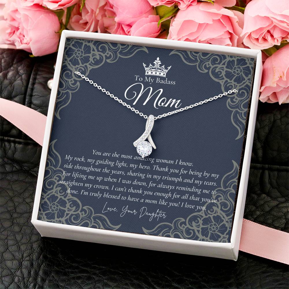 To My Badass Mom Necklace Badass Mom Gift Mother’S Day Gift Birthday Gift Gift From Daughter On Wedding Day 4 Alluring Beauty Necklace
