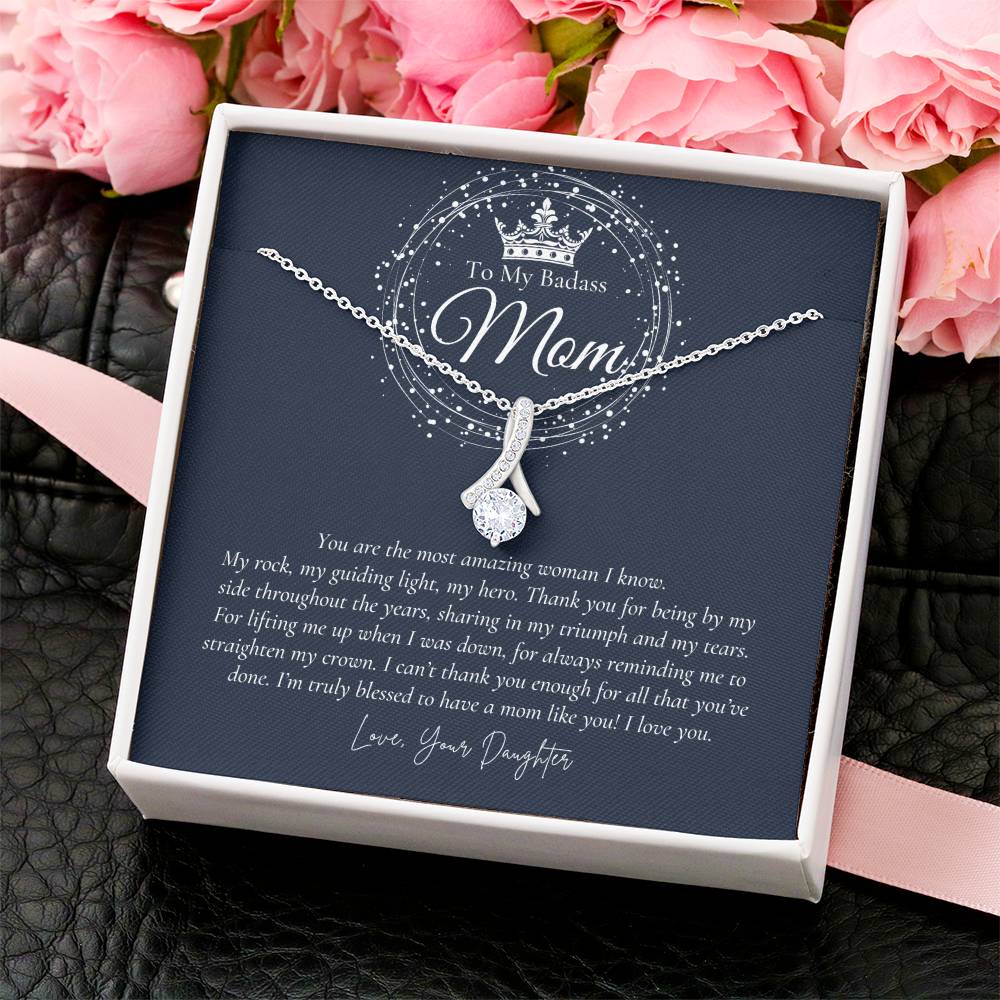 To My Badass Mom Necklace Badass Mom Gift Mother’S Day Gift Birthday Gift Gift From Daughter On Wedding Day Alluring Beauty Necklace