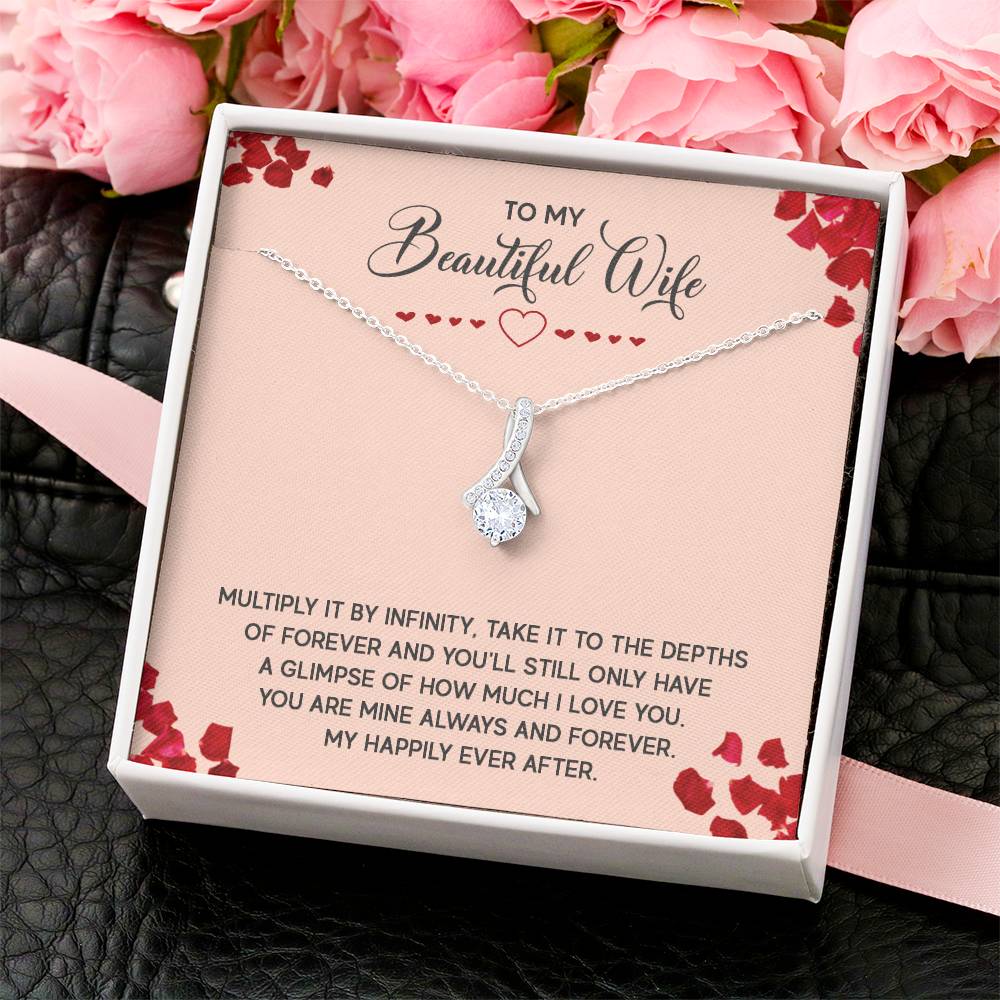 To My Beautiful Wife Gift For Wife From Husband Wife Message Gift I Love You Gift For Wife Heartfelt Gift For Wife Alluring Beauty Necklace