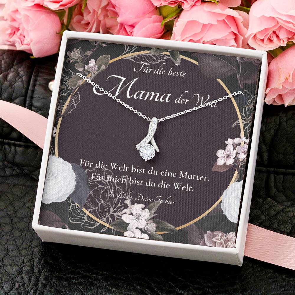 Beste Mama Der Welt Mama Geschenk Geschenk Für Mutter Von Tochter Geschenk Von Tochter An Mutter Geburtstag Mama Alluring Beauty Necklace