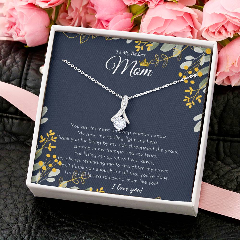 To My Badass Mom Necklace Badass Mom Gift Mother’S Day Gift Birthday Gift Gift From Daughter Gift From Son - Alluring Beauty Necklace