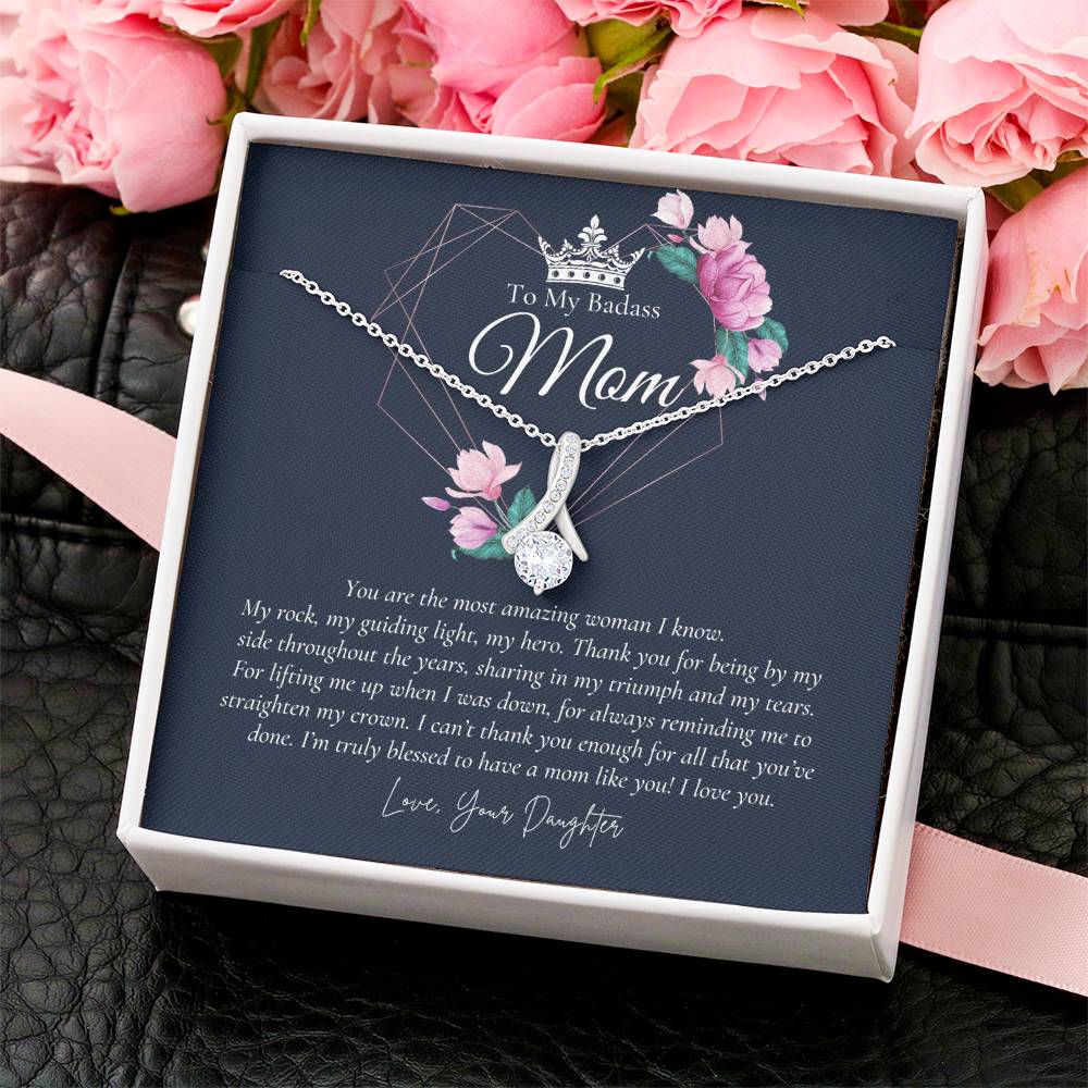 To My Badass Mom Necklace Badass Mom Gift Mother’S Day Gift Birthday Gift Gift From Daughter On Wedding Day 5 Alluring Beauty Necklace