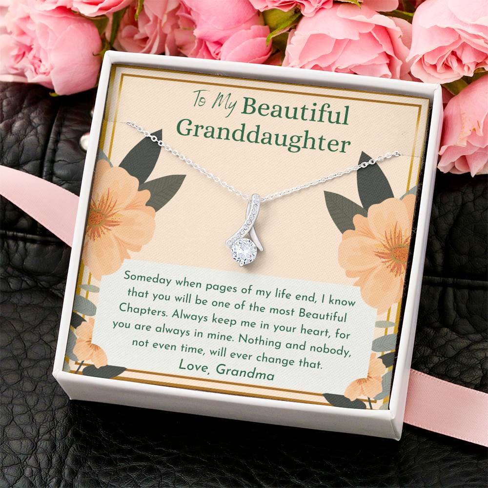 To My Beautiful Granddaughter Always Keep Me In Your Heart For You Are Always Mine Love Grandma Alluring Beauty Necklace