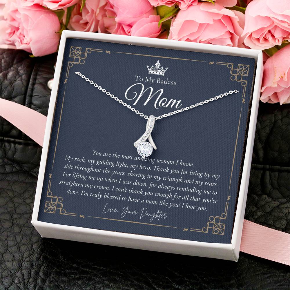 To My Badass Mom Necklace Badass Mom Gift Mother’S Day Gift Birthday Gift Gift From Daughter On Wedding Day 7 Alluring Beauty Necklace